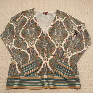 Merona Size Large Cotton Blend Cardigan Sweater